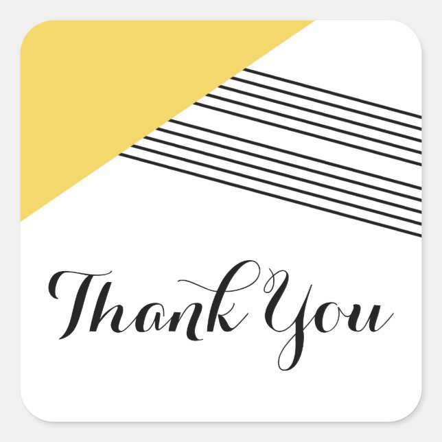 Yellow Geometric Strip Danke Stickers (Vorderseite)