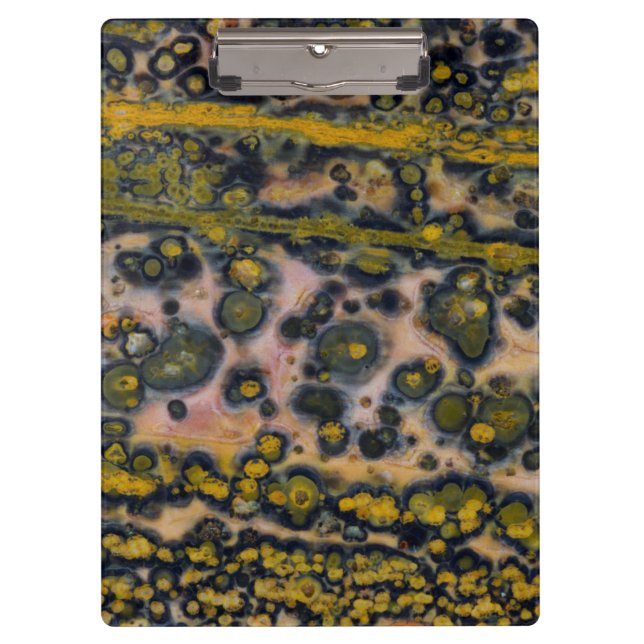 Yellow gepunktet Ocean Jasper Klemmbrett (Vorderseite)