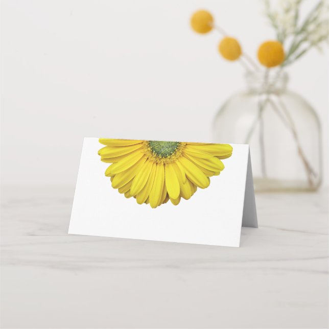 Yellow Gerber Gerbera Daisy Wedding Platzkarte (Vorderseite)