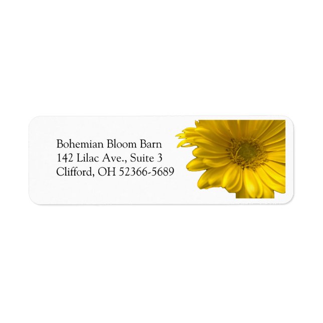 Yellow Gerbera Daisy Address Label (Vorne)