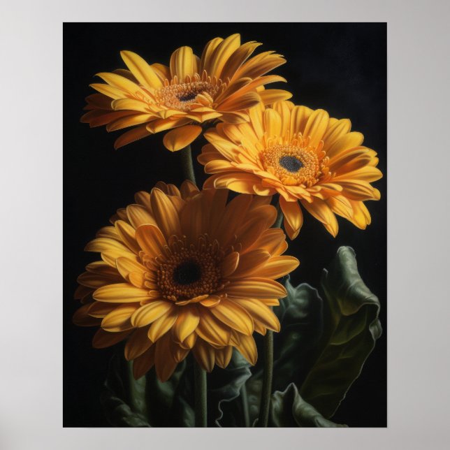 Yellow Gerbera Daisy Art Print Poster (Vorne)