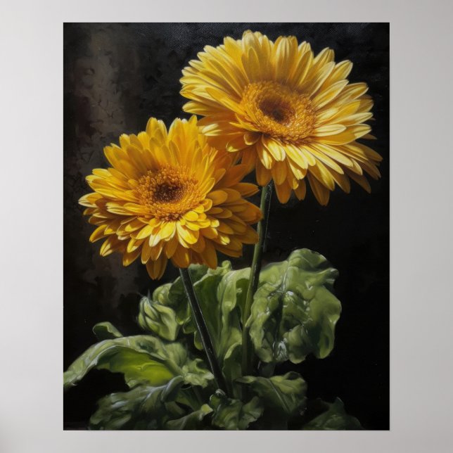 Yellow Gerbera Daisy Art Print Poster (Vorne)