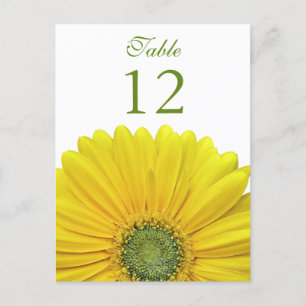 Yellow Gerbera Daisy Tischnummer Card