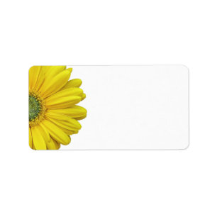 Yellow Gerbera Daisy Wedding Blank Address Labels Adressaufkleber