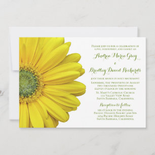 Yellow Gerbera Daisy Wedding Einladung