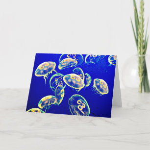 Yellow Ghost Jelly Fische Meereswelt Art Karte