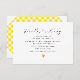 Yellow Gingham Books for Baby Shooting RSVP Karte