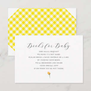 Yellow Gingham Books for Baby Shooting RSVP Karte