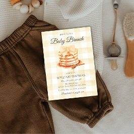 Yellow Gingham Bow Baby Brunch Pancake Baby Dusche Einladung