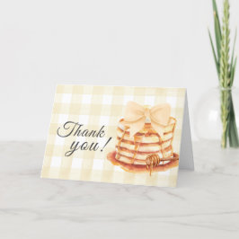 Yellow Gingham Bow Pancake Brunch Babydusche Dankeskarte