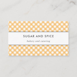 Yellow Gingham Business Card Visitenkarte