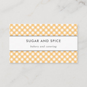 Yellow Gingham Business Card Visitenkarte