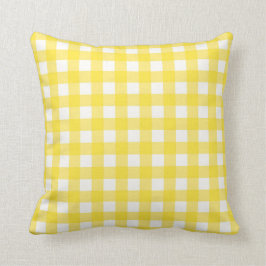 Yellow Gingham Checkered Pattern Kissen
