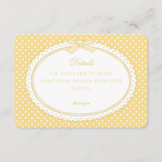 Yellow Gingham Coquette Bow Details Card Begleitkarte