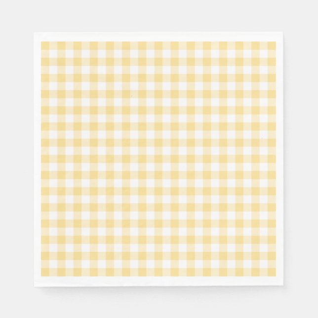 Yellow Gingham Coquette Bow Party Dessert Serviette (Vorderseite)