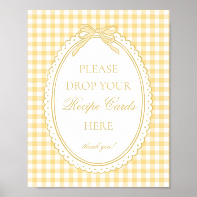 Yellow Gingham Coquette Bow Share a Recipe Poster (Vorne)