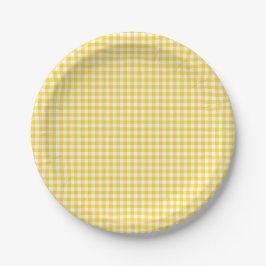 Yellow Gingham First Birthday Paper Teller