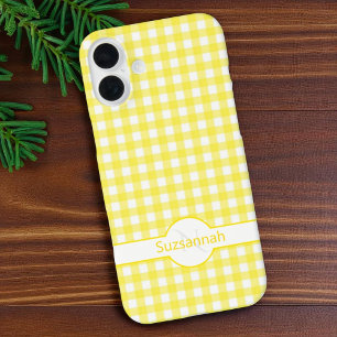 Yellow Gingham Karo Mit Monogramm Custom Case Mate