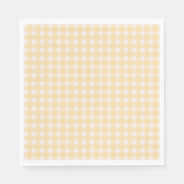 Yellow Gingham Napkin Serviette (Vorderseite)