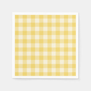 Yellow Gingham Oh Baby Collection Paper Napkins Serviette