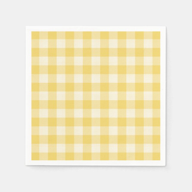 Yellow Gingham Oh Baby Collection Paper Napkins Serviette (Vorderseite)