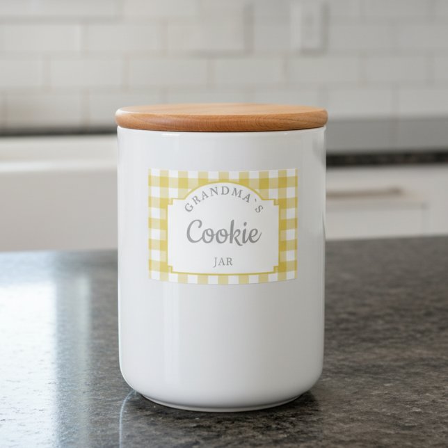 Yellow Gingham Pantry Lebensmitteletikett (Yellow Gingham Pantry Food Label)