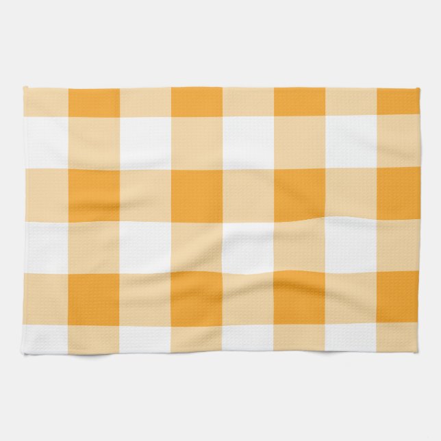 Yellow Gingham Pattern Geschirrtuch (Horizontal)