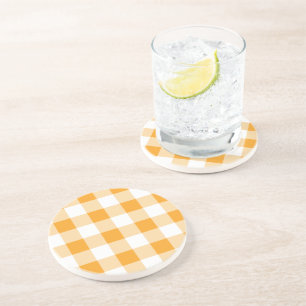 Yellow Gingham Pattern Getränkeuntersetzer