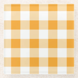 Yellow Gingham Pattern Glasuntersetzer