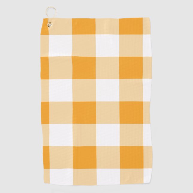 Yellow Gingham Pattern Golfhandtuch (Vorderseite)