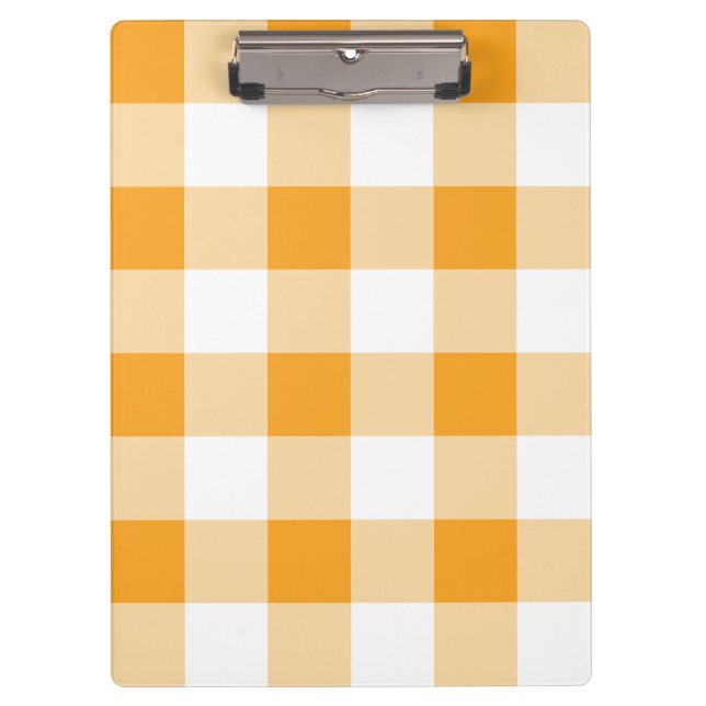 Yellow Gingham Pattern Klemmbrett (Vorderseite)
