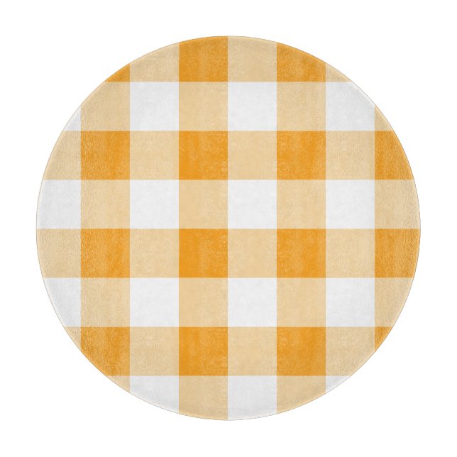 Yellow Gingham Pattern Schneidebrett (Vorderseite)