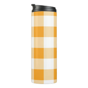 Yellow Gingham Pattern Thermosbecher