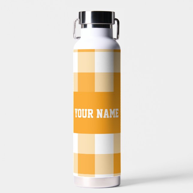 Yellow Gingham Pattern Trinkflasche (Vorne)