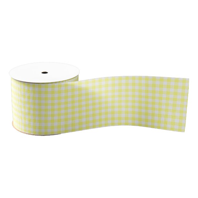 Yellow Gingham Ripsband (Spule)