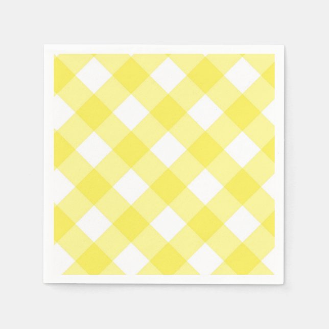 Yellow Gingham Serviette (Vorderseite)
