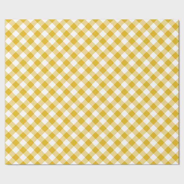 Yellow Gingham Wrapping Paper Geschenkpapier (Saum)