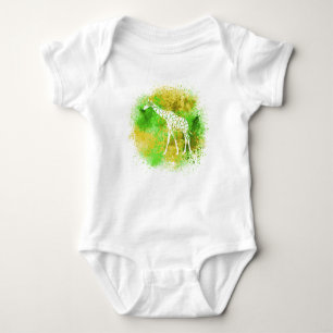 Yellow Giraffe Baby Strampler