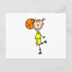 Yellow Girl Basketball T - Shirt und Geschenke Postkarte