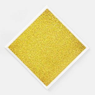 Yellow Glitzer Gold Sparkle Hochzeiten Geburtstag Serviette