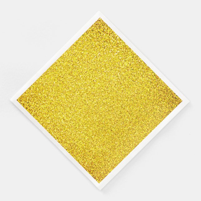 Yellow Glitzer Gold Sparkle Hochzeiten Geburtstag  Serviette (Ecke)