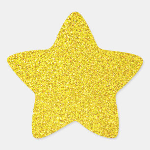 Yellow Glitzer Gold Sparkle Hochzeiten Geburtstage Stern-Aufkleber