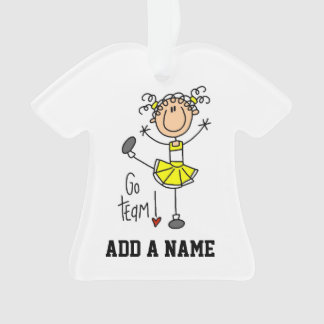 Yellow Go Team Cheerleader Ornament