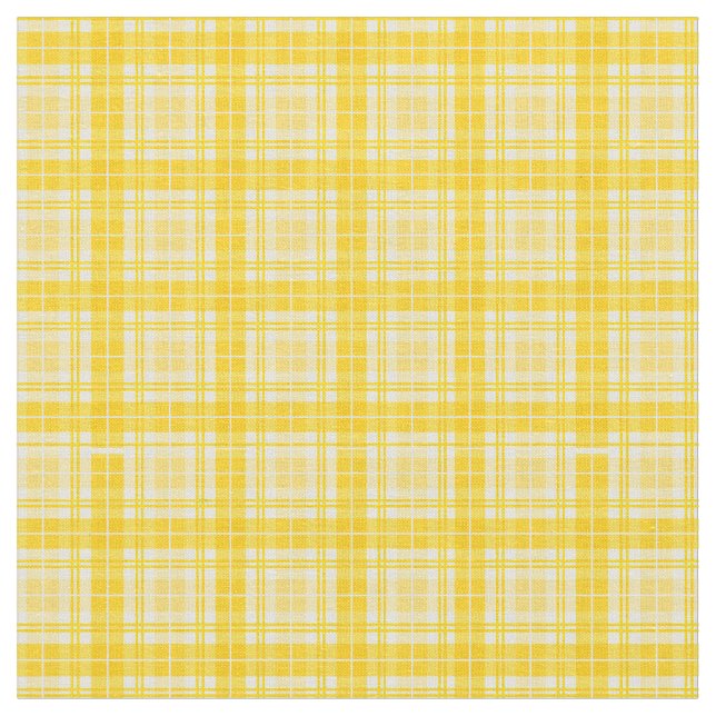 Yellow Gold Bright Gingham Kariert Tartan Stoff (Nahaufnahme)