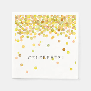 Yellow Gold Confetti Dots Serviette