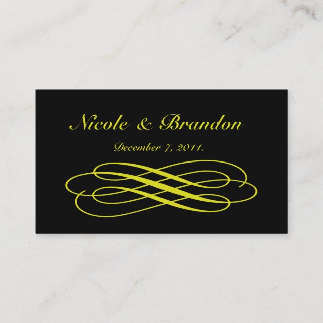 Yellow Gold Fairy Tale Wedding Website Card Begleitkarte (Vorderseite)