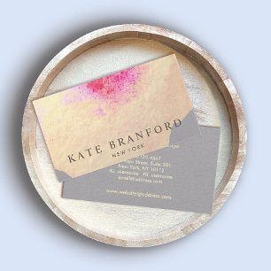 Yellow Gold Farbe Grosse Blumenkunst Visitenkarte