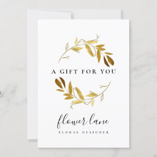 YELLOW GOLD FAUNA WREATH GIFT CERTIFICATE CARD FEIERTAGSKARTE