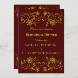 Yellow Gold Filigree am Burgund Probe Dinner Einladung