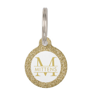 Yellow Gold Glitzer Rosa Spargel Hübsches Girl Haustiermarke